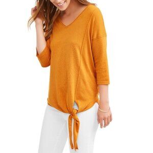 Time and Tru | Mustard Yellow V-Neck Blouse